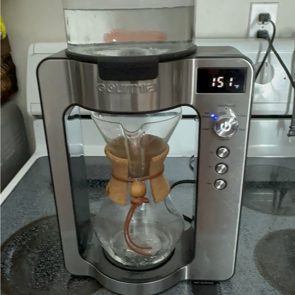 Silver Coffee & Tea Brewing System with Digital Display